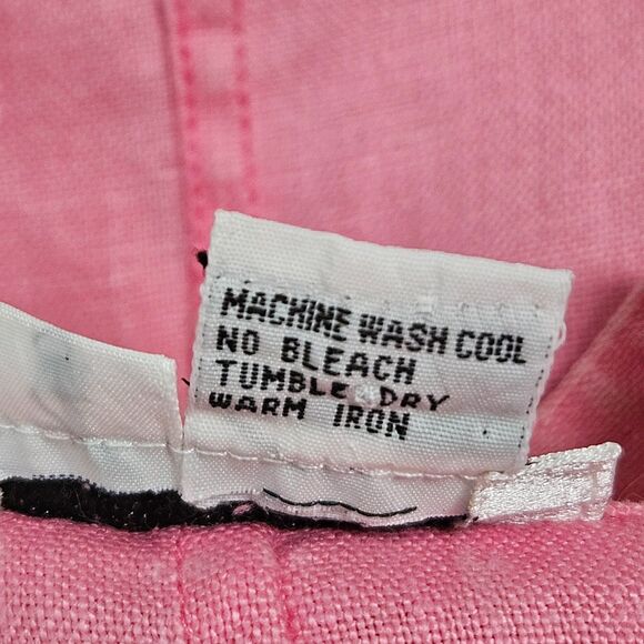 Debra DeRoo Pink Linen Sleeveless Button Front Tunic Top Mandarin Collar M - Picture 7 of 7